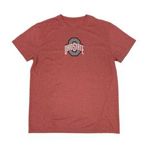 Ohio State Buckeyes T Shirt Mens Size L Red Short Sleeve Moisture Wicking Fabric